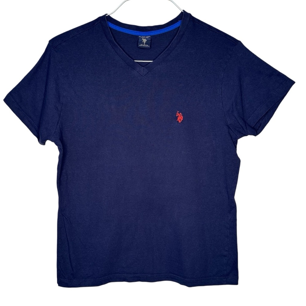 U.S. Polo Assn Womens V- Neck Blue T-Shirt Small